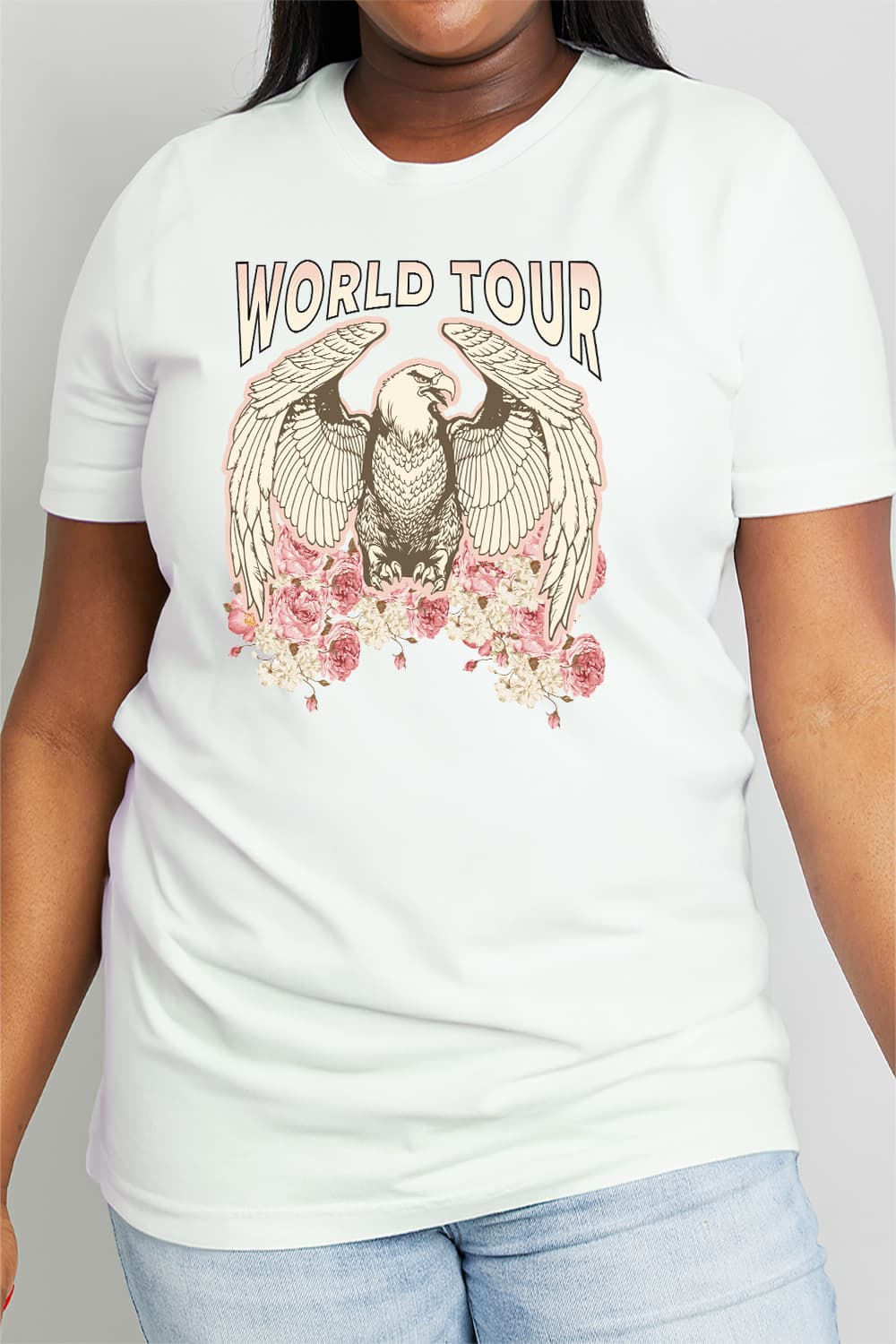 Simply Love Full Size WORLD TOUR Eagle Graphic Cotton Tee
